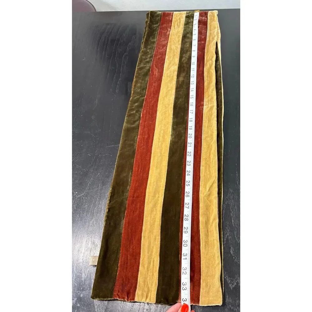Vintage 90s Y2K Striped Soft Brown Neutral Tone Scarf- 68x9.5